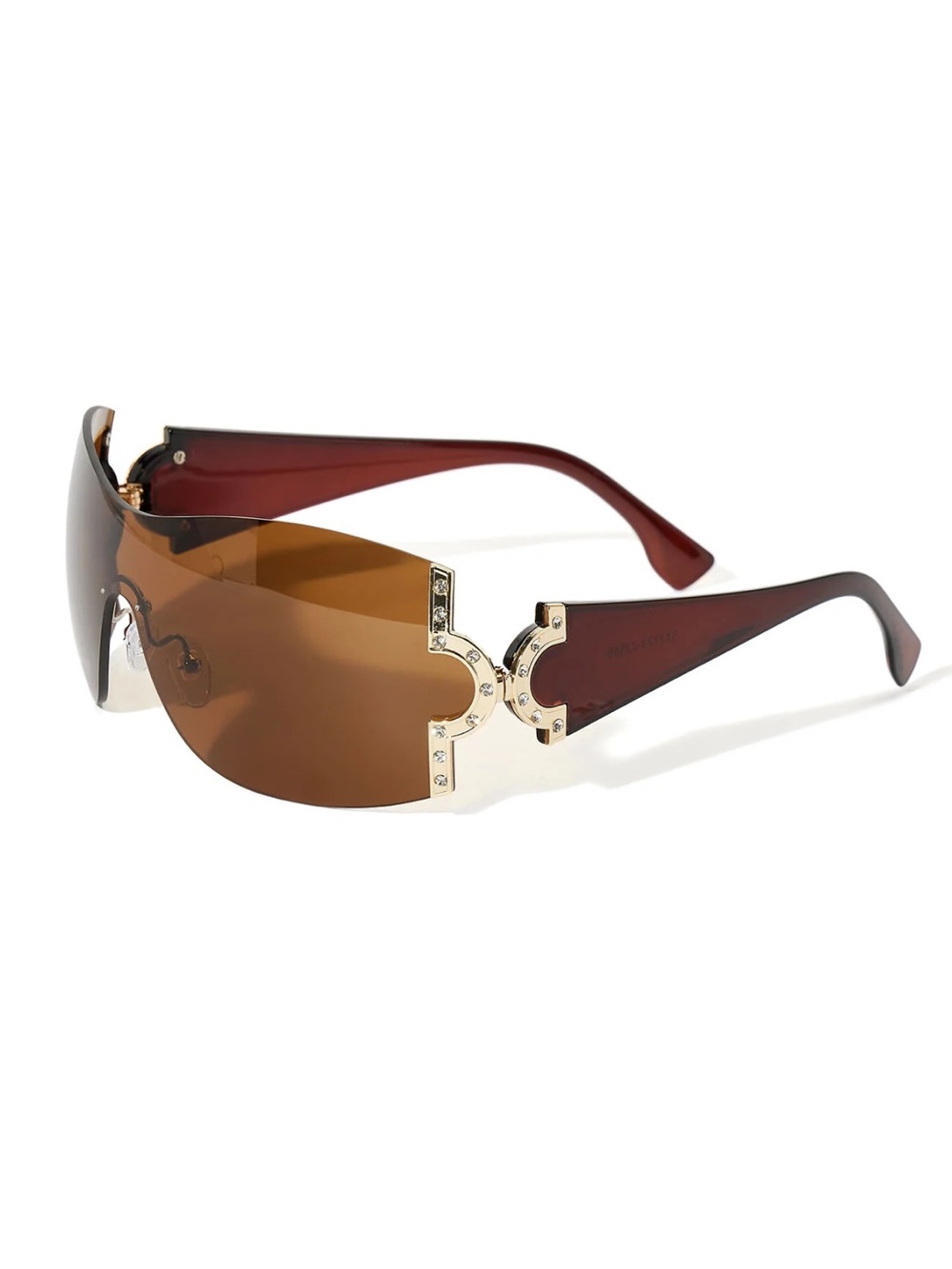Giant Vintage Nicole Oversized Brown Shield Sunglasses